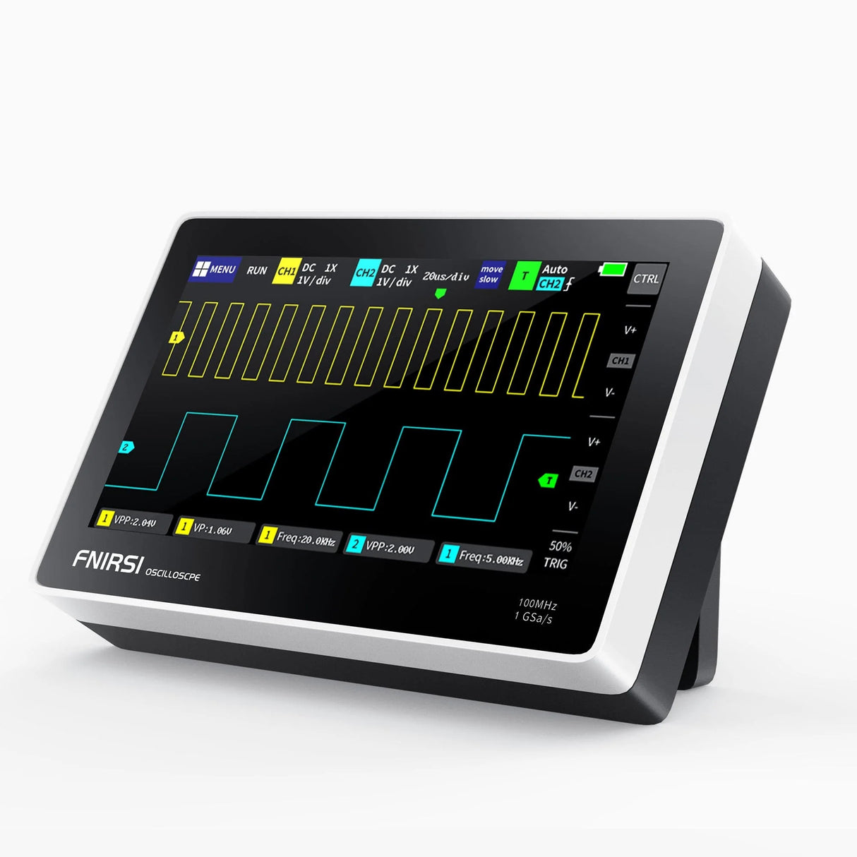 FNIRSI® 1013D Tablet Dual Channel 100MHz 1GS/s Touchable Panel Oscilloscope