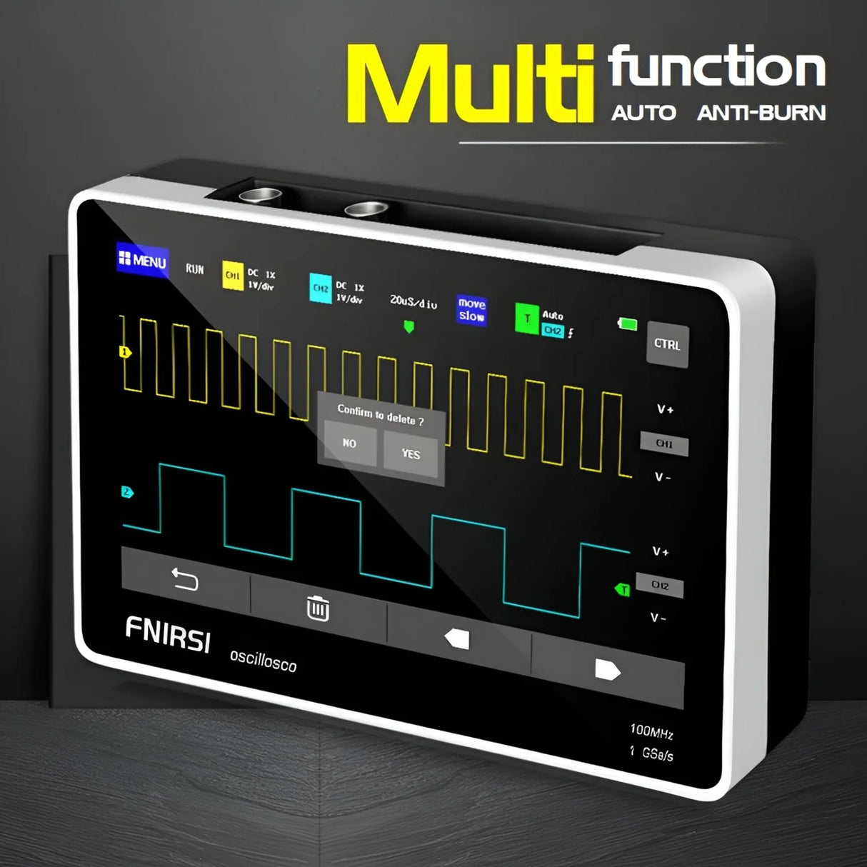 FNIRSI® 1013D Tablet Dual Channel 100MHz 1GS/s Touchable Panel Oscilloscope