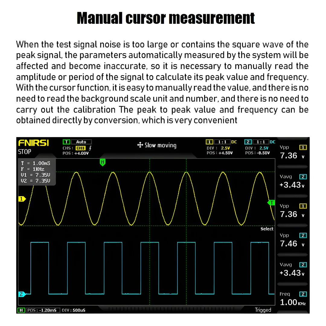 FNIRSI® 1014D 2-IN-1 Dual Channel 100MHz 1GS/s Digital Oscilloscope Signal Generator