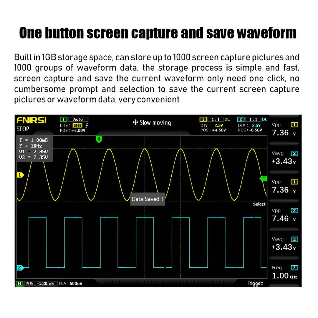 FNIRSI® 1014D 2-IN-1 Dual Channel 100MHz 1GS/s Digital Oscilloscope Signal Generator