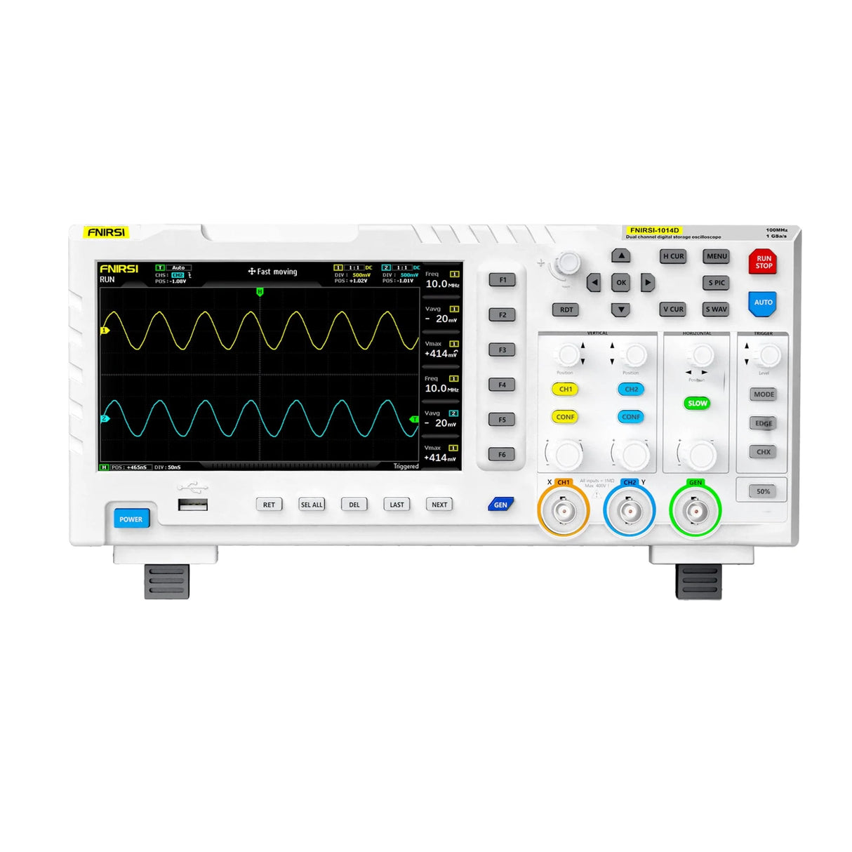 FNIRSI® 1014D 2-IN-1 Dual Channel 100MHz 1GS/s Digital Oscilloscope Signal Generator