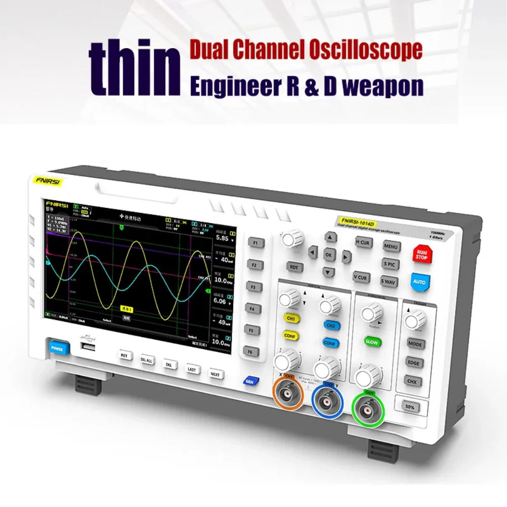 FNIRSI® 1014D 2-IN-1 Dual Channel 100MHz 1GS/s Digital Oscilloscope Signal Generator