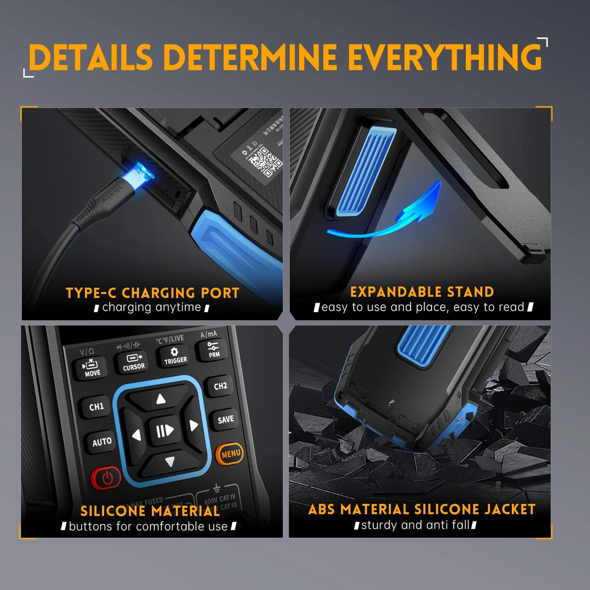 FNIRSI® 2C23T Handheld Dual Channel 3-in-1 10MHz 50MS/s Oscilloscope Multimeter DDS Function Generator