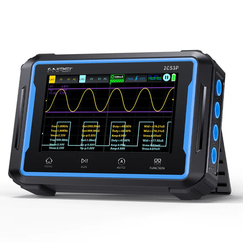 FNIRSI® 2C53P 3-IN-1 50MHz 250MS/s Dual Channel Tablet Touchable Oscilloscope Multimeter DDS Generator