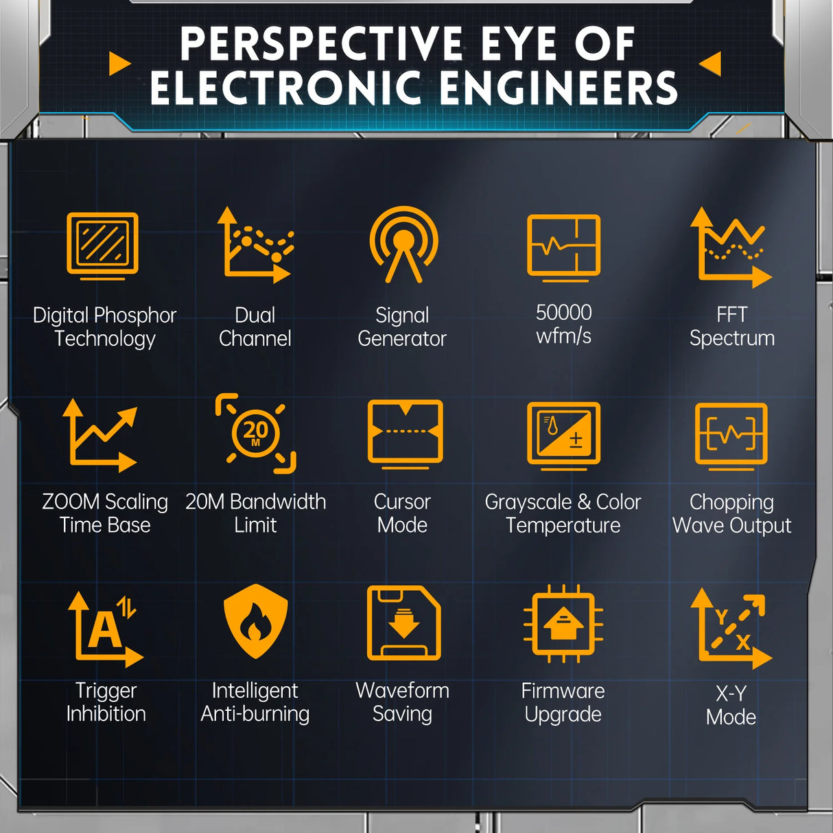 FNIRSI® DPOX180H 2-IN-1 Dual Channel 180MHz 500MS/s Digial Phosphor Oscilloscope Signal Generator