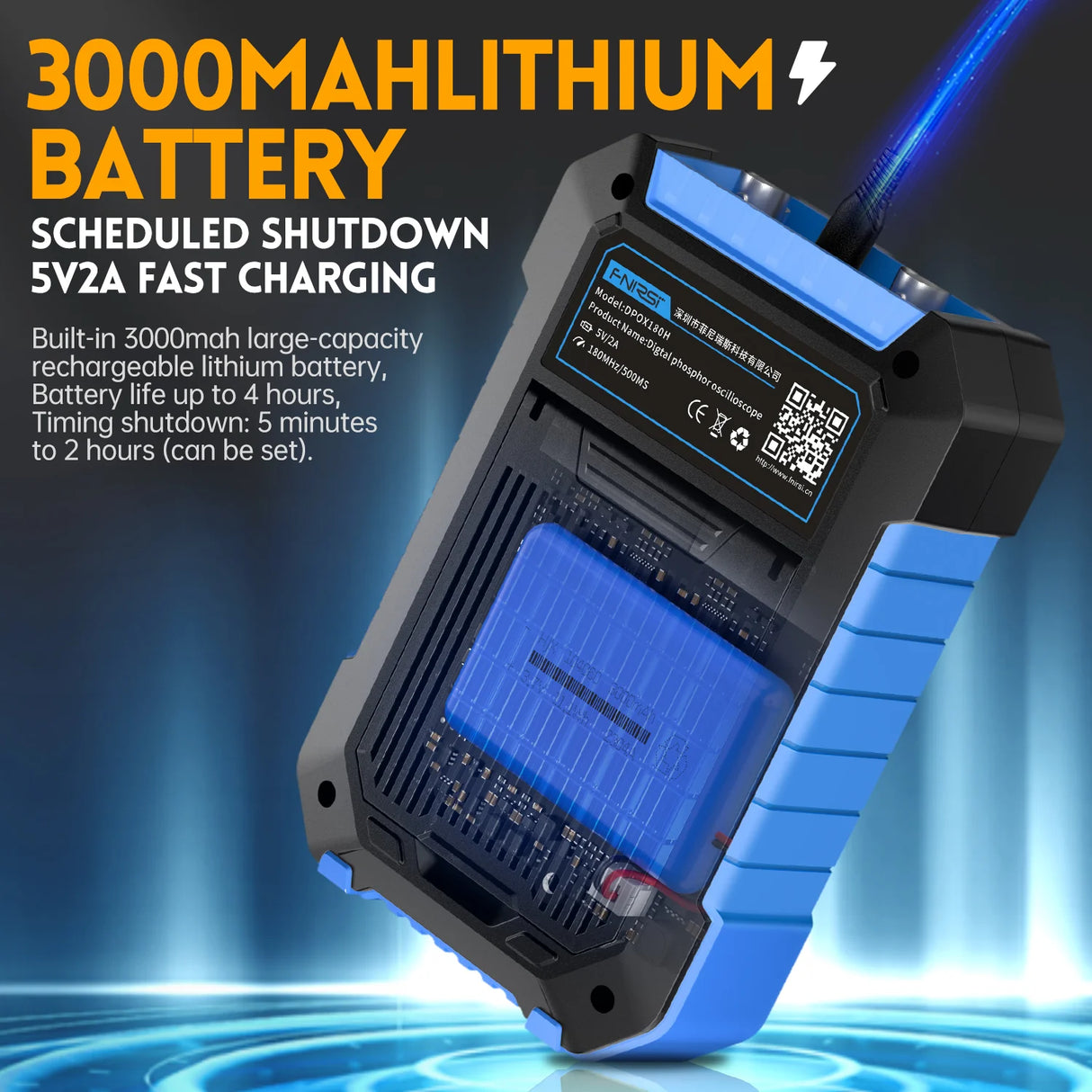 FNIRSI® DPOX180H 2-IN-1 Dual Channel 180MHz 500MS/s Digial Phosphor Oscilloscope Signal Generator