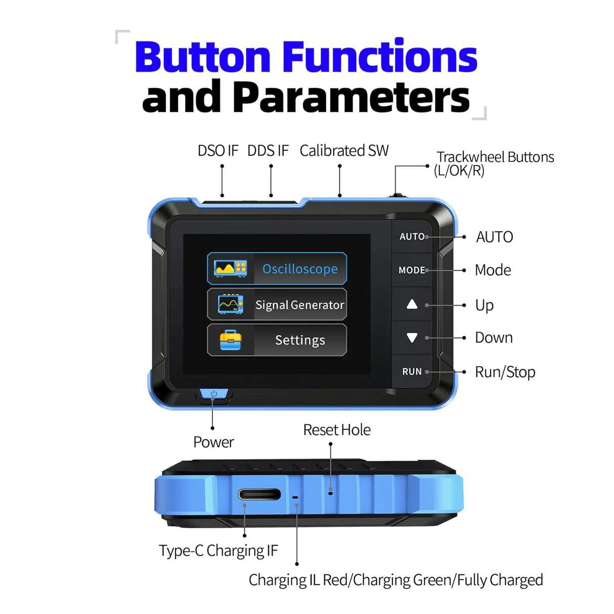 FNIRSI® DSO-153 2-IN-1 Mini 1MHz 5MS/s Digital Oscilloscope Waveform Generator
