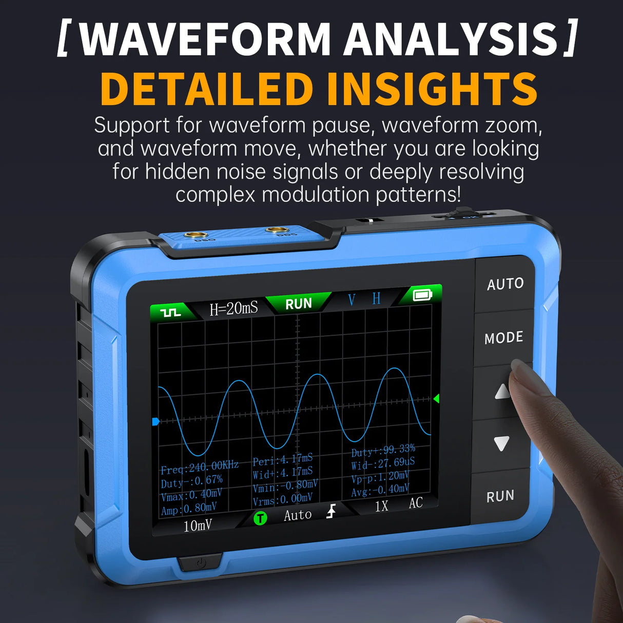FNIRSI® DSO-510 10MHz 48MS/s Mini Handheld Digital Oscilloscope Signal Generator