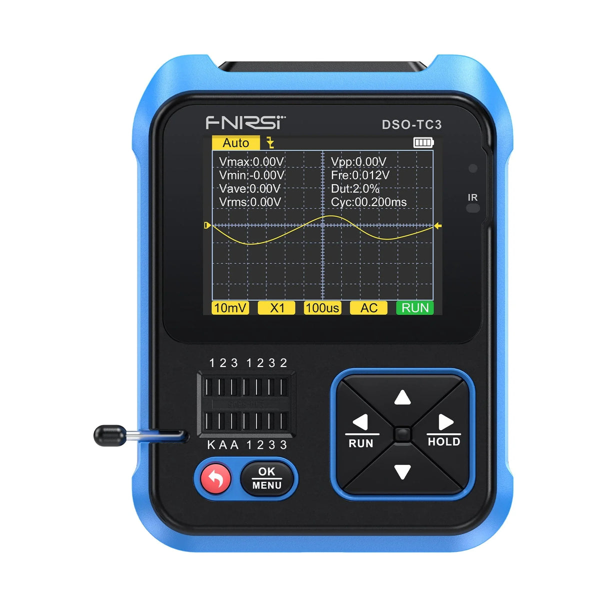 FNIRSI® DSO-TC3 3-IN-1 Handheld 500KHz 10MS/s Digital Oscilloscopes Signal Generator Transistor Tester