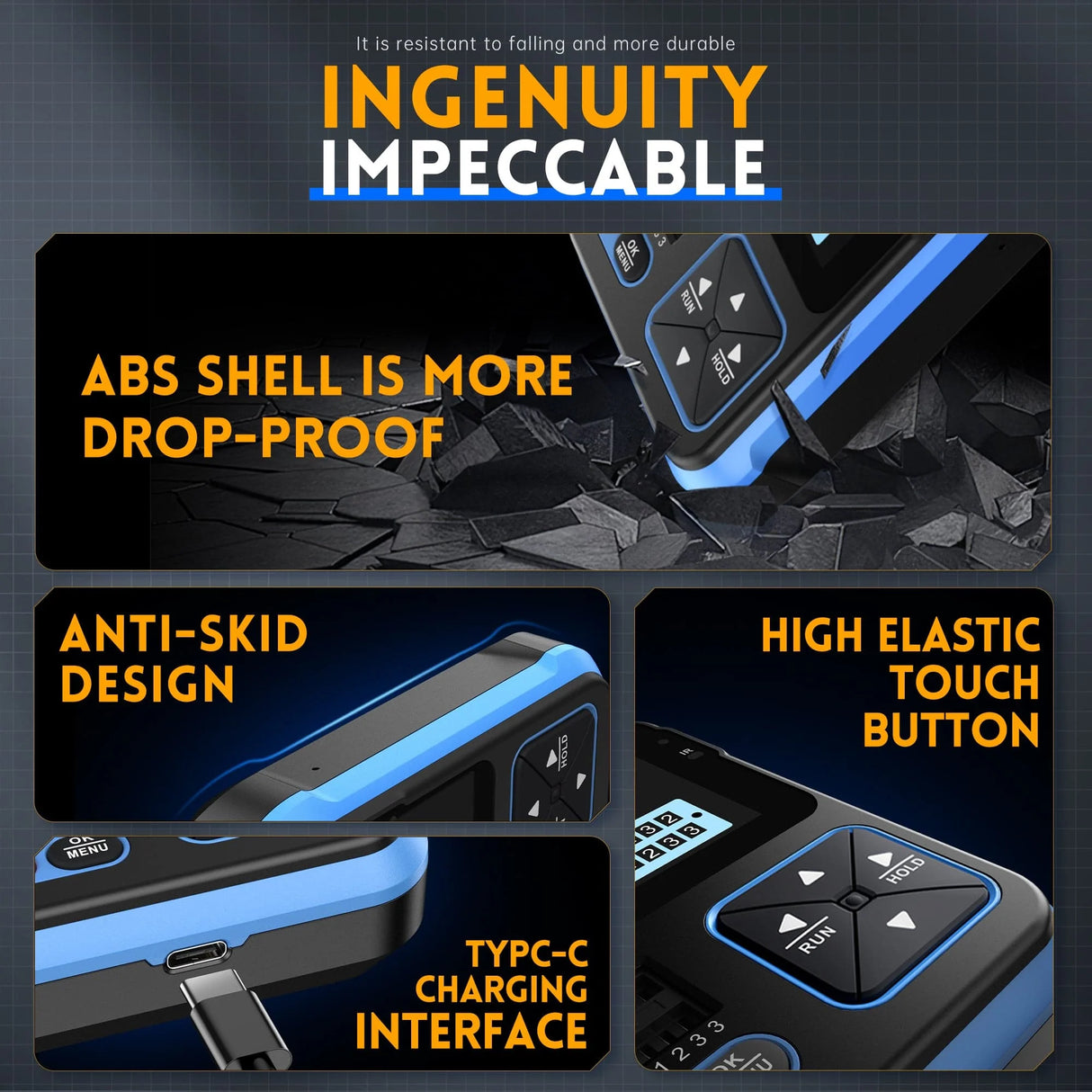 FNIRSI® DSO-TC3 3-IN-1 Handheld 500KHz 10MS/s Digital Oscilloscopes Signal Generator Transistor Tester