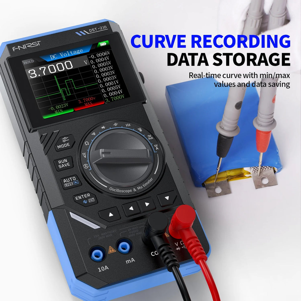 FNIRSI® DST-210 / DST-201 Handheld 3-IN-1 Multimeter Oscilloscope Signal Generator