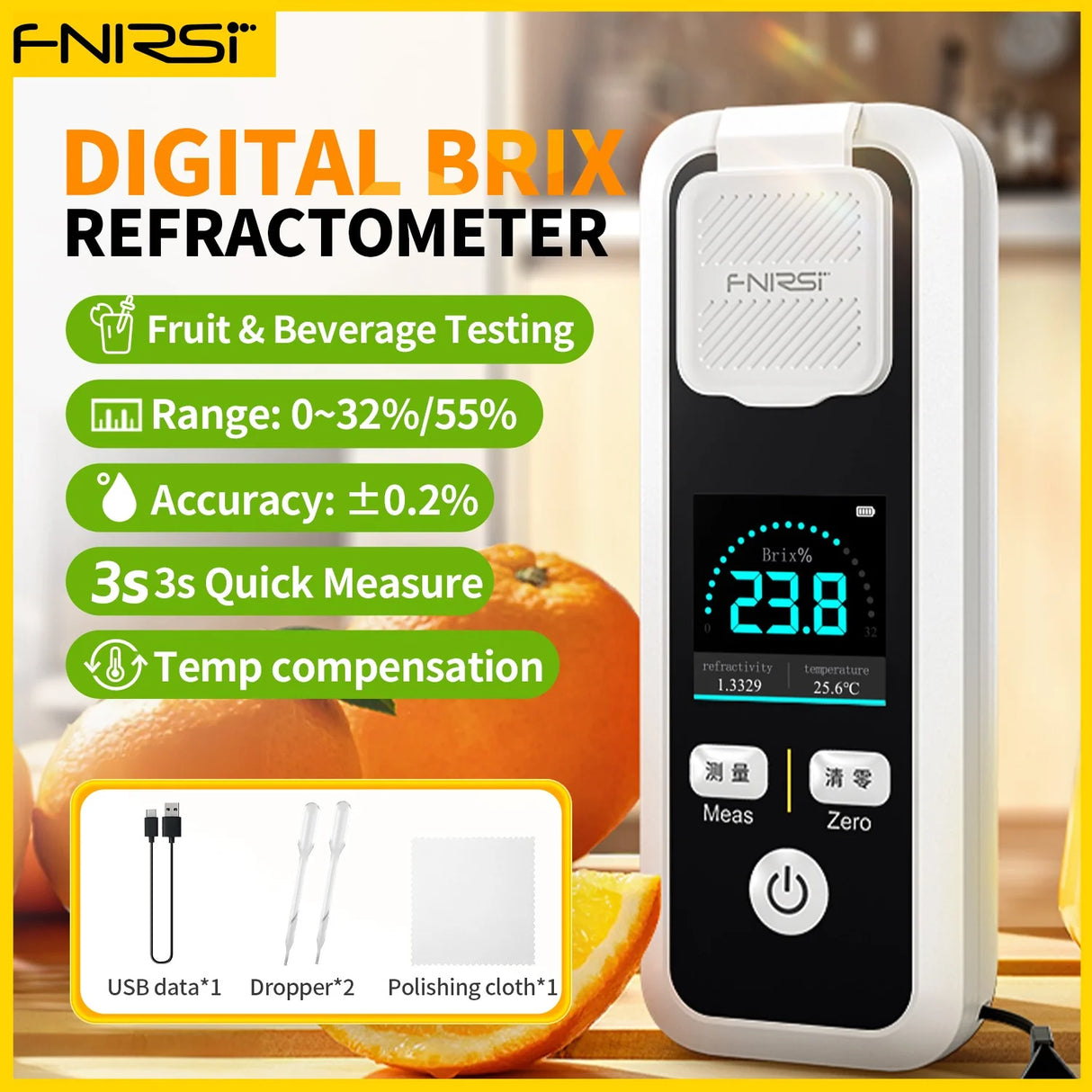 FNIRSI® JBM-10 / JBM-20 Digital Brix Refractometer