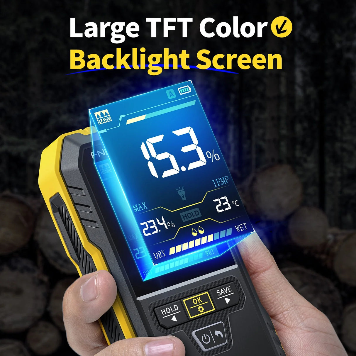 FNIRSI® WMT-10 Non-contact Inductive Wood & Wall Moisture Meter Hygrometer