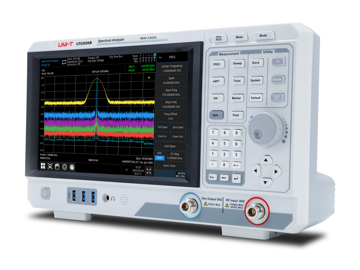 Spectum Instrument UNI-T UTS3084T Spectrum Analyzer - 3.6 GHz, Touchscreen | ElongEyes ...