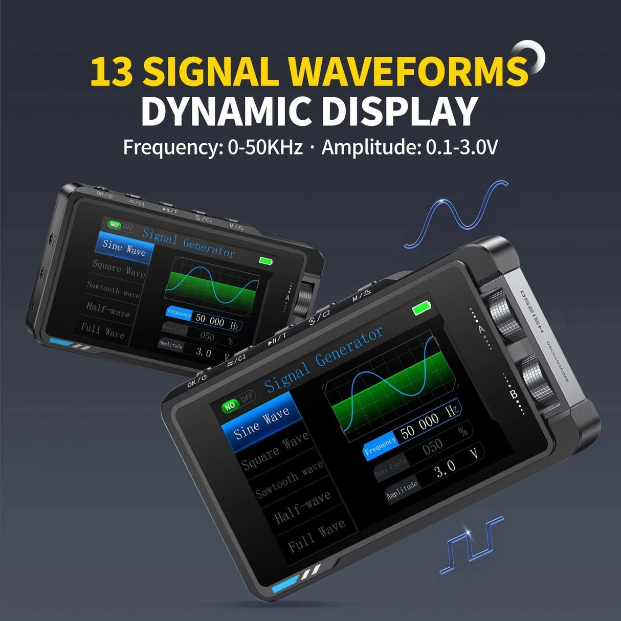 FNIRSI® DS215H 2-IN-1 50MHz 250MS/s Dual Channel Digital Oscilloscope DDS Function Singal Generator