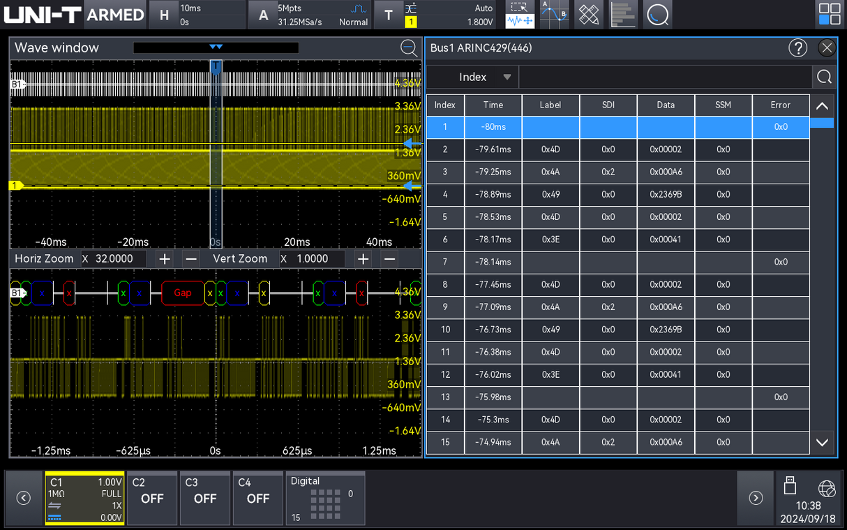 UNI-T MSO3000HD-ARINC429