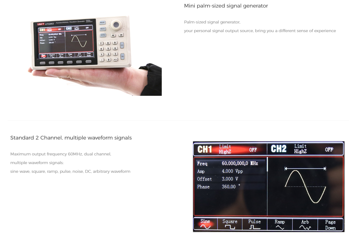 UNI-T UTG962E Waveform Generator