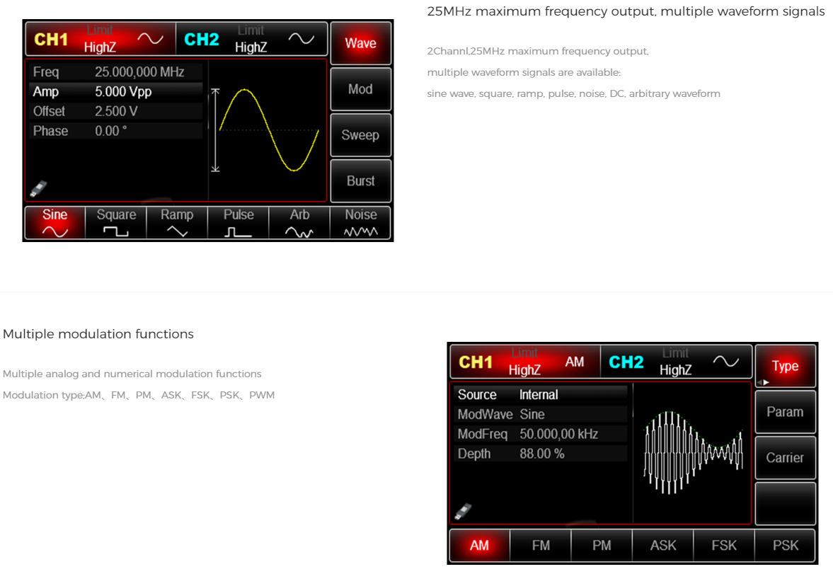 UNI-T UTG2025A Waveform Generator