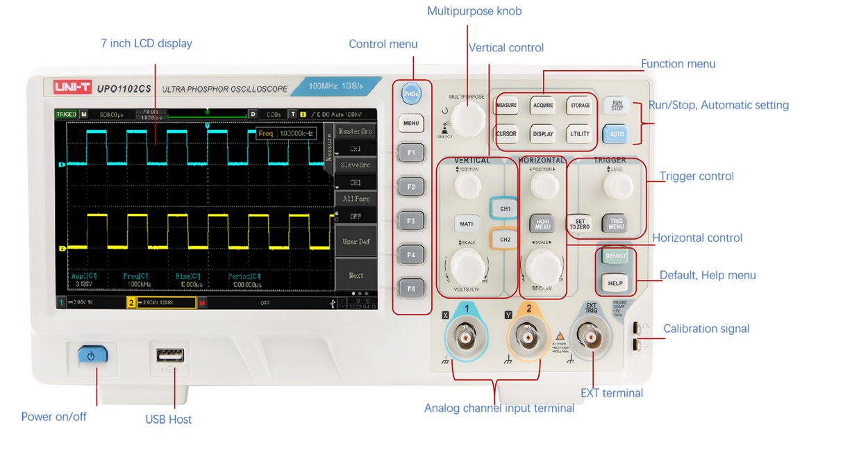 UNI-T UPO1102CS Digital Oscilloscope